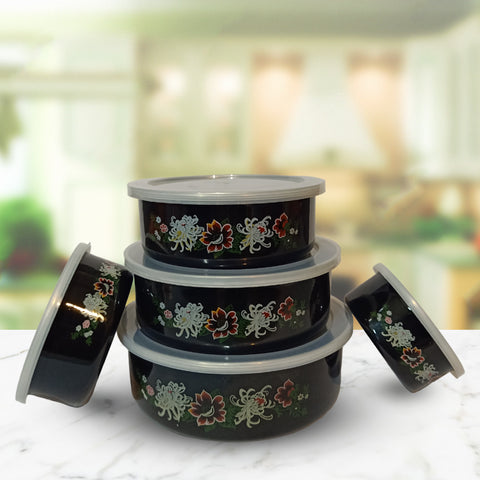 5Pcs Red Stainless Steel Bowls