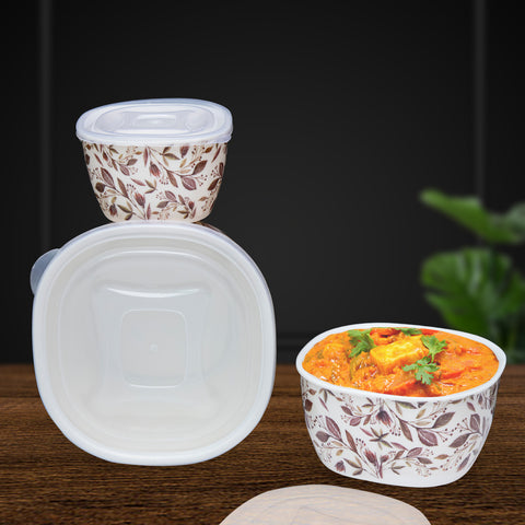 3Pcs Green n Brown Melamine Bowls