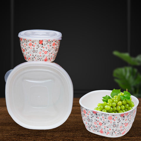 3Pcs Peach Melamine Bowls