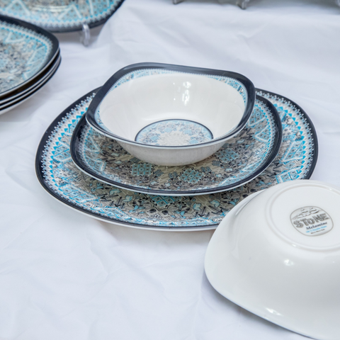 36pcs Aqua Marine Melamine Dinner Set