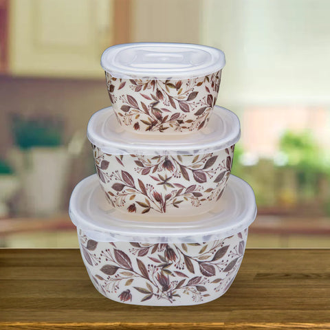 3Pcs Blue Floral Melamine Bowls