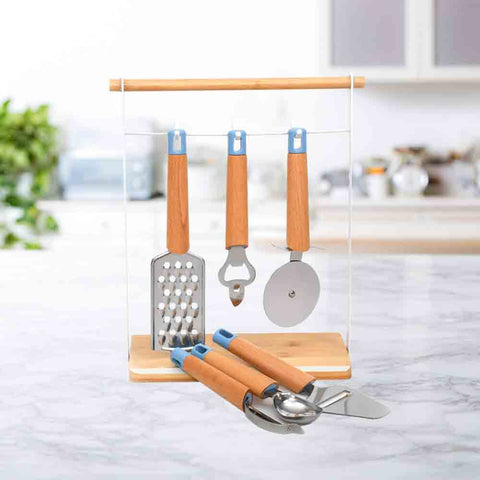 6Pcs Utensil Set With Stand Tessie And Jessie