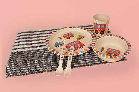 5Pcs Melamine Kids Dinnerware Set