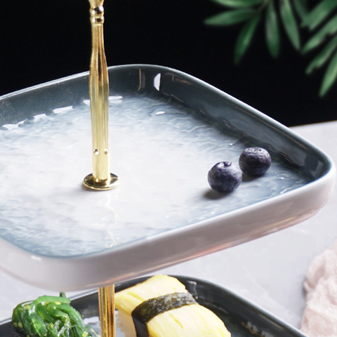 2 Tier Ceramic Tray European Style