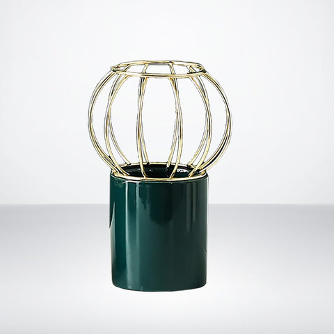 Green Oval Crown Porcelain Flower Pot