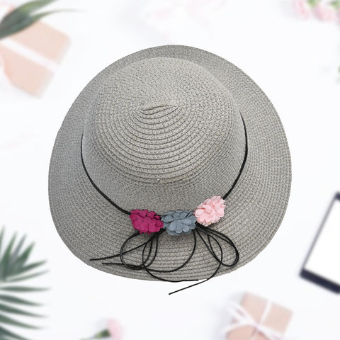Stylish Ladies Flower And Ribbon Hat