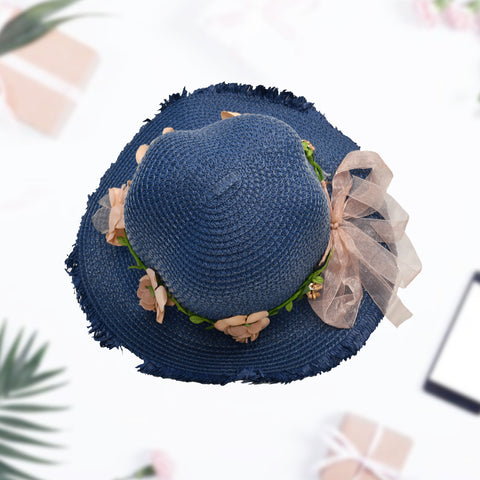 Stylish Ladies Flower And Ribbon Hat