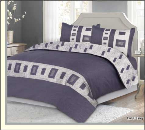 Lassi Black Cotton Satin Duvet Cover Set