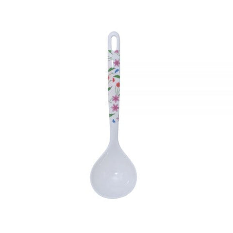 White Floral Melamine Spoon