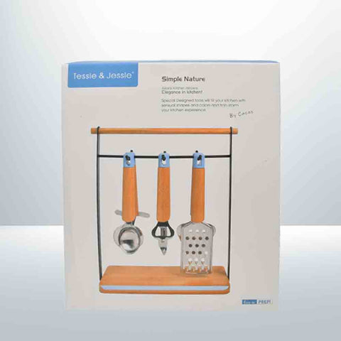 6Pcs Utensil Set With Stand Tessie And Jessie