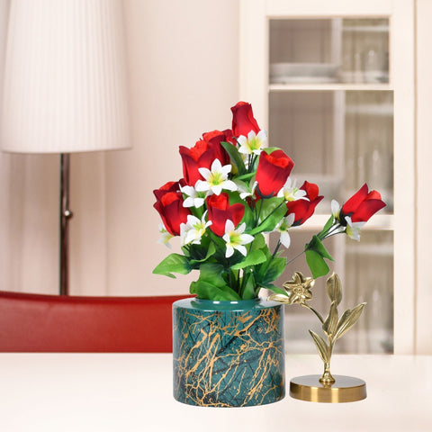 Pine Green Fancy Ceramic Vase