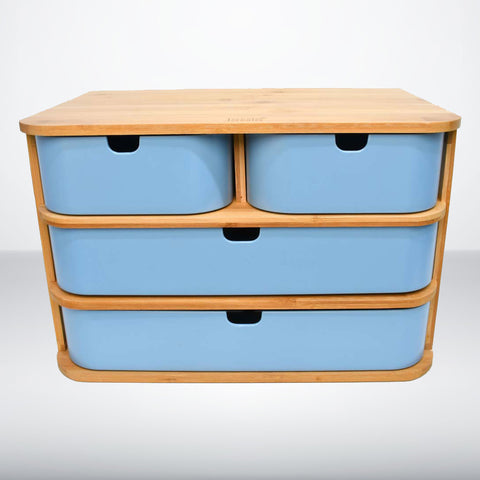 Tessie And Jessie Bamboo Wooden Storage Box With 4 Drawers