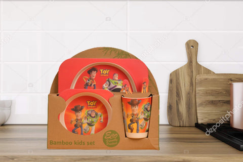 5Pcs Melamine Kids Dinnerware Set