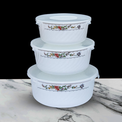 3Pcs Pink Floral Marble Bowls