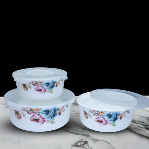 3Pcs Pink Floral Marble Bowls