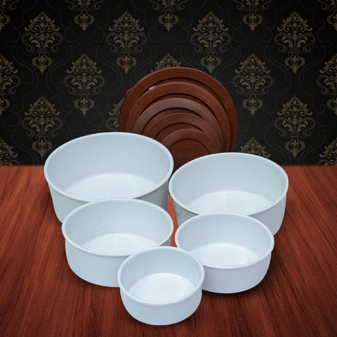 5Pcs Matte Food Storage Melamine Bowls