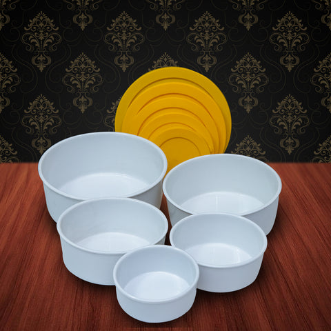 5Pcs Matte Food Storage Melamine Bowls