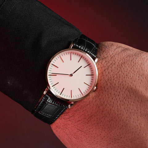 Men’s Wrist Watch Black Leather