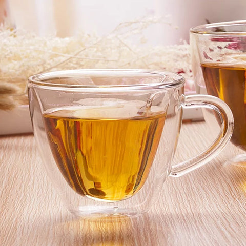 Cool Double Wall Glass Heart Shape Coffee Cup