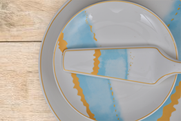 8Pcs Aqua Ceramic Cake Set