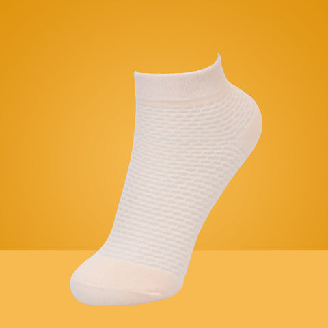 5 Packs Mosaic Pattern Faint Color Cotton Cut Liner Socks