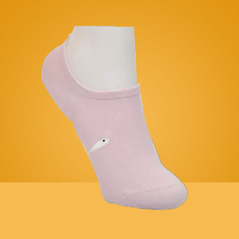 5 Packs Fish Title Design Premium Cotton No Show Ankle Socks