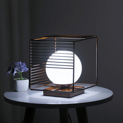 Eclipse Wooden Base Rectangular Table Lamp