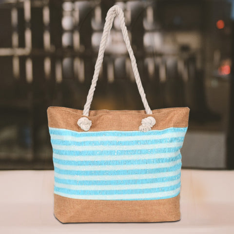 Ladies Stripes Tote Shoulder Bag