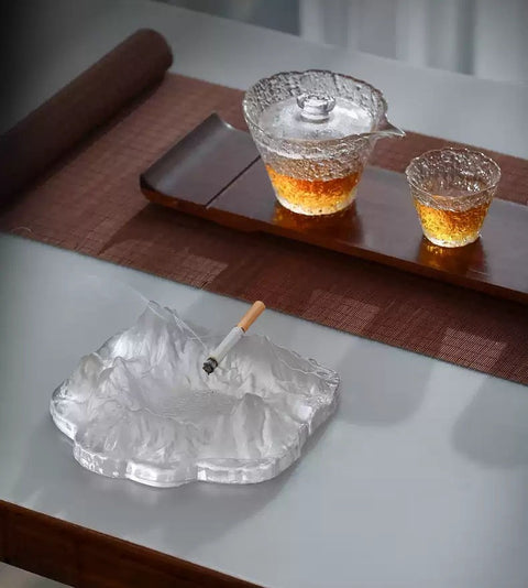 Trendy Glass Ashtray Ice Mount Crystal
