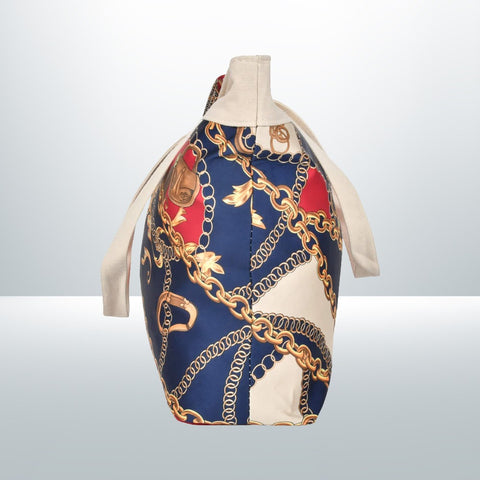 Blue Ladies Chain Tote Shoulder Bag