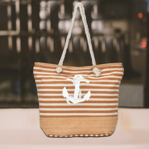 Brown Anchor Design Ladies Shoulder Bag