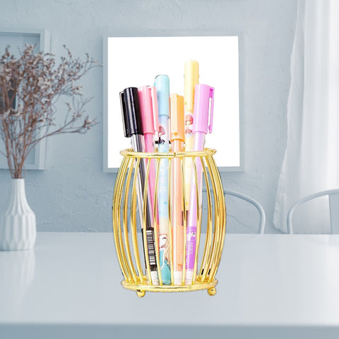 Oval- Shiny Gold Stationery Holder