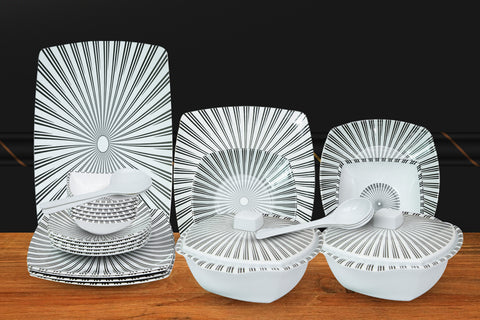 Zebra-Design Melamine Dinner Set