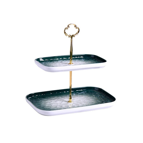 2 Tier Ceramic Tray European Style