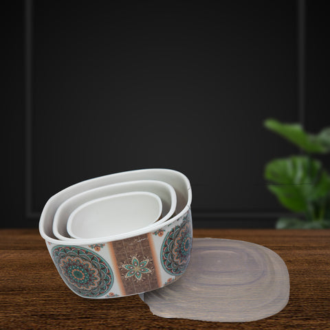 3Pcs Peach Melamine Bowls