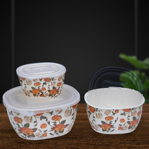 3Pcs Peach Melamine Bowls