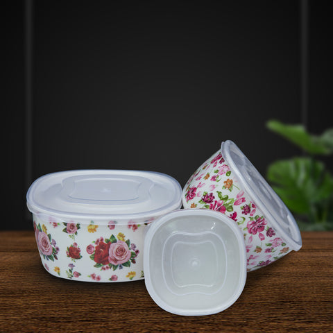 3Pcs Peach Melamine Bowls