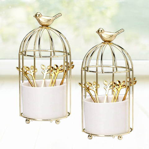 Porclein Bird Cage Flower Pot