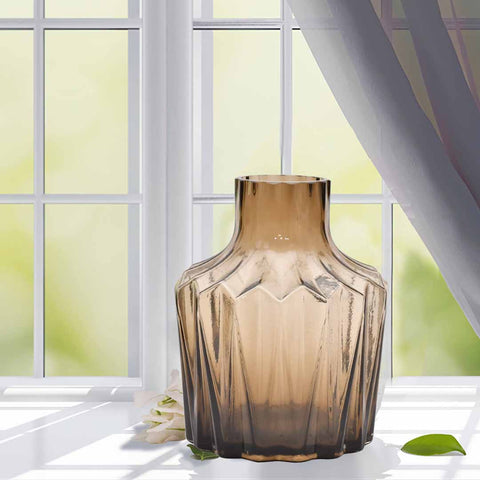 Antique Brown Fancy Glass Vase