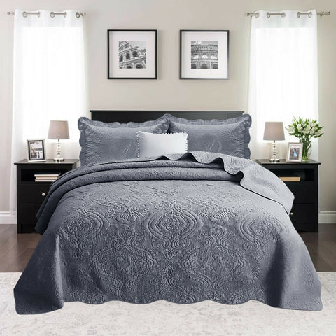 Grey High Quality Bedspread Set