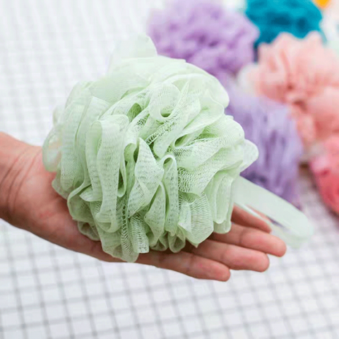Loofah And Hand Loop Bath Rose Flower Style Sponge