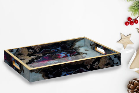 Serving Tray Modern Art Wooden- (Pair)