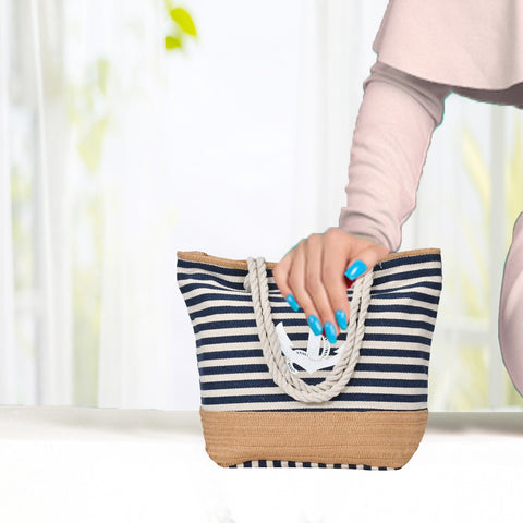 Dark Blue Anchor Design Ladies Shoulder Bag