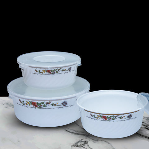 3Pcs Multi Floral Marble Bowls