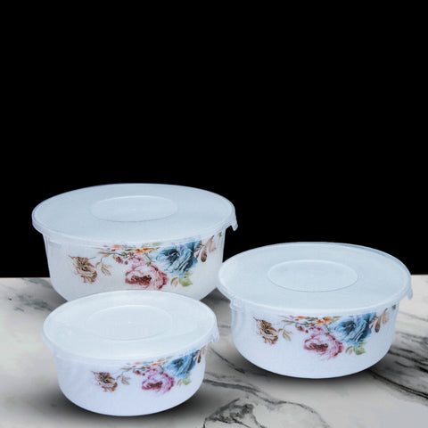 3Pcs Pink Floral Marble Bowls