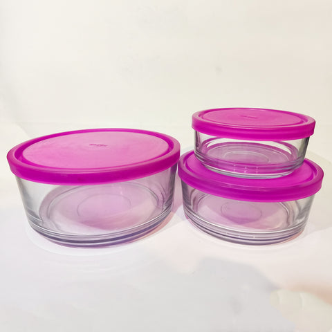 3Pcs  Round Glass Bowls
