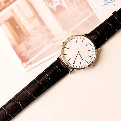 Men’s Wrist Watch Black Leather