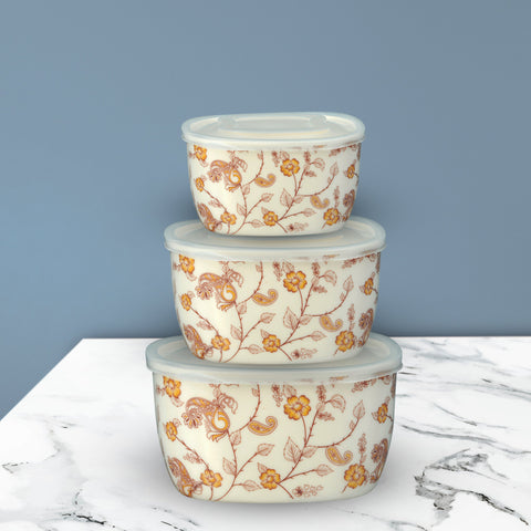 3Pcs Melamine Pink Rose Bowls