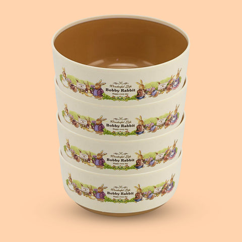 4Pcs Bobby Rabbit Plastic Bowls