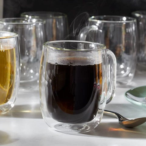 Cool Double Wall Glass Oval Shape Coffee Mug